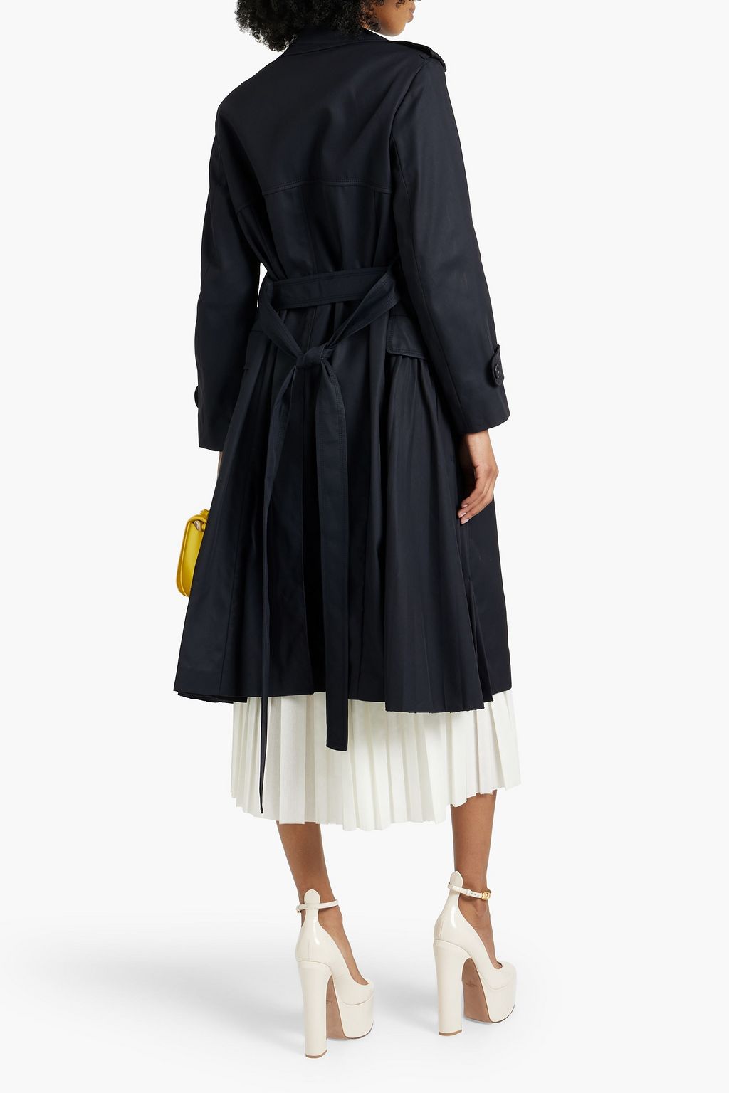 REDVALENTINO Pleated cotton-blend gabardine trench coat