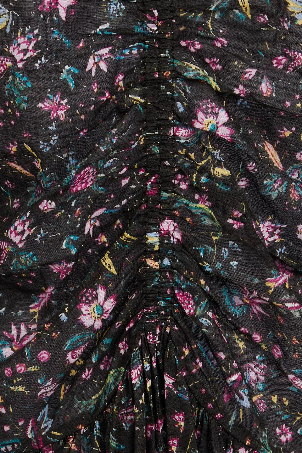 Isabel Marant Étoile Marili Floral-print Cotton-mousseline Mini Shirt Dress In Dunkelbraun