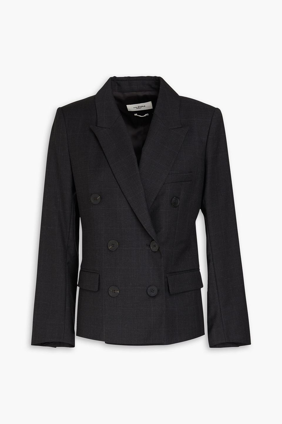 Isabel Marant Étoile Visby Blazer Aus Woll-twill Mit Glencheck-muster In Anthrazit