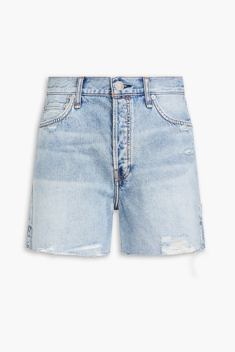 Rag & Bone Distressed Denim Shorts In Light Denim