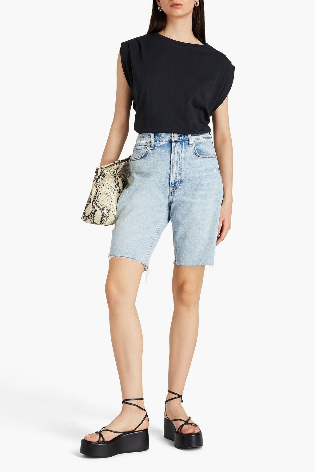 RAG & BONE 페이디드 데님 쇼츠