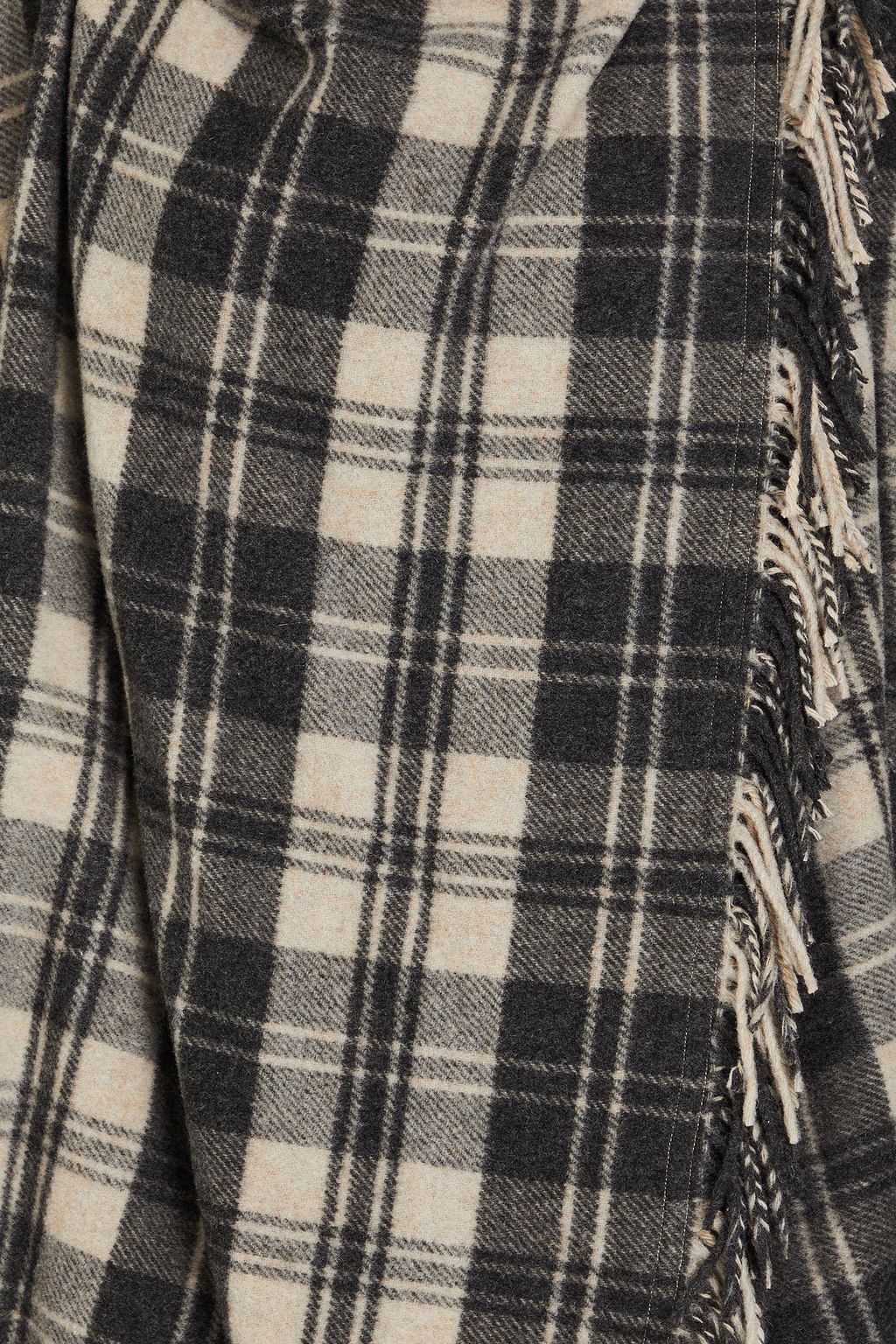 MARANT ÉTOILE Flemingli fringed checked wool-blend felt coat