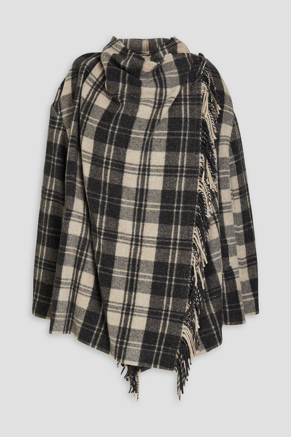 Isabel Marant Étoile Checked Wool-blend Felt Coat In Ecru