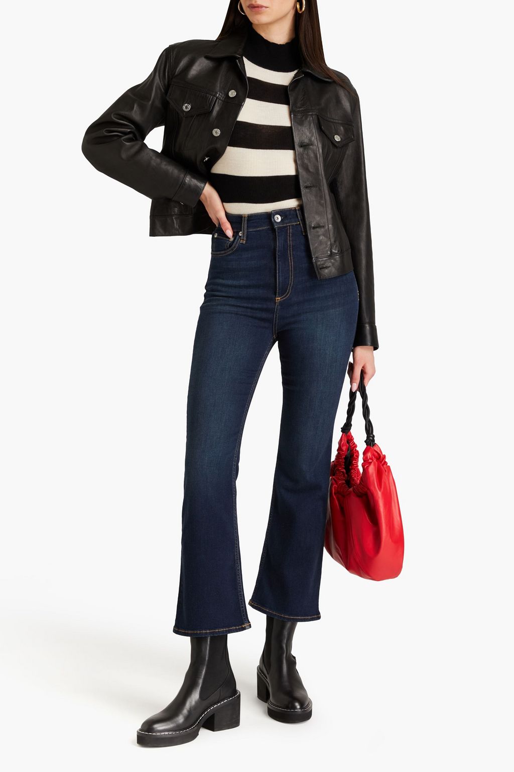 RAG & BONE جينز "كاسي" بحواف واسعة وخصر عالٍ