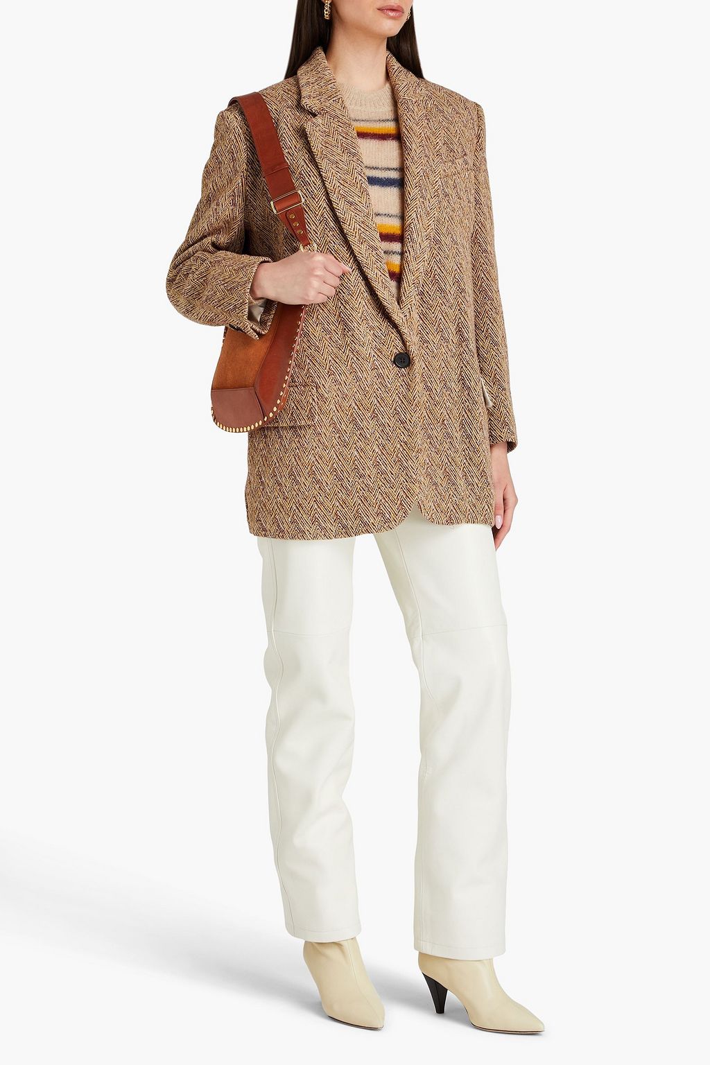 MARANT ÉTOILE ウール混ツイード ブレザー ヘリンボーン