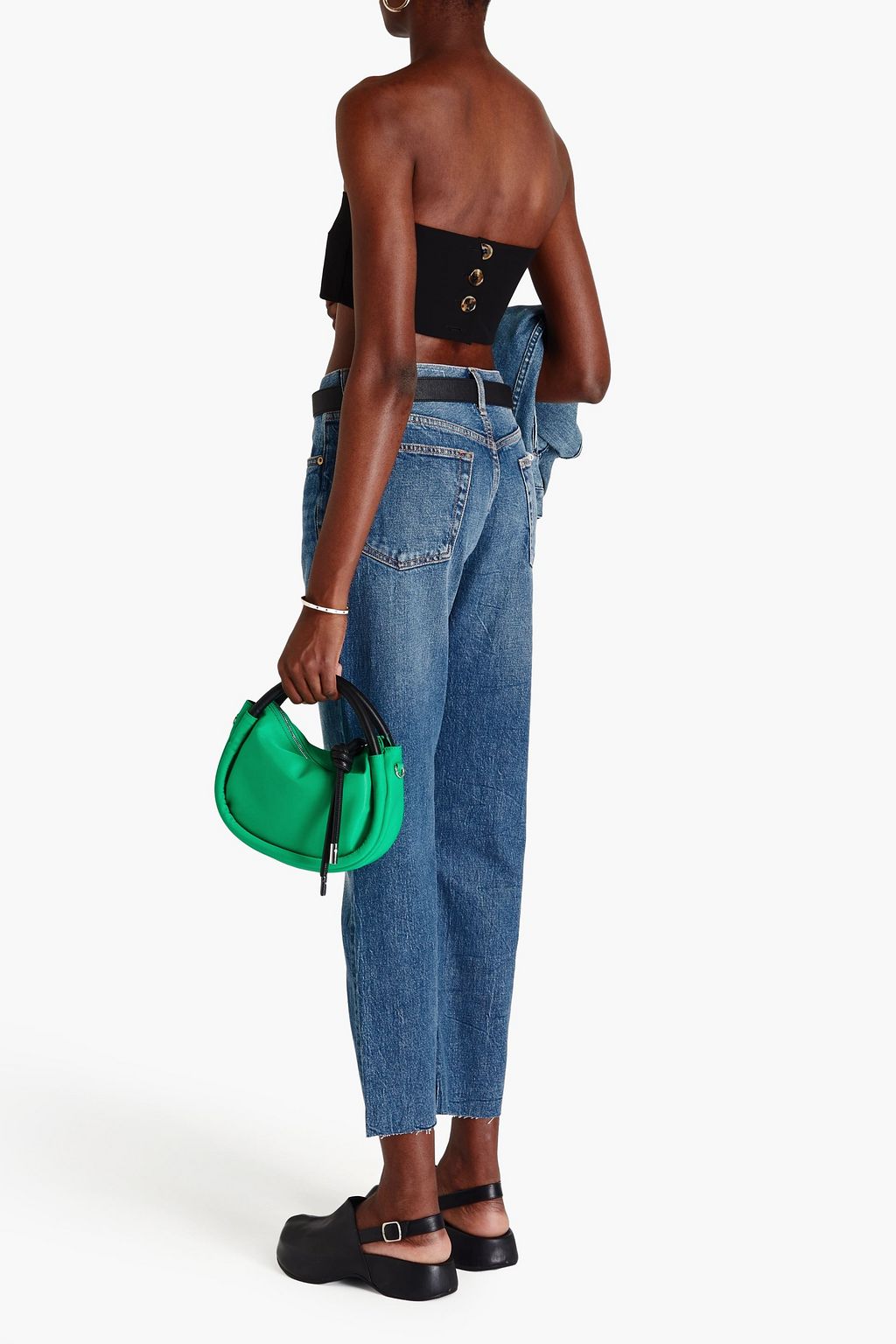 RAG & BONE جينز قصير بخصر مرتفع وأرجل مستقيمة