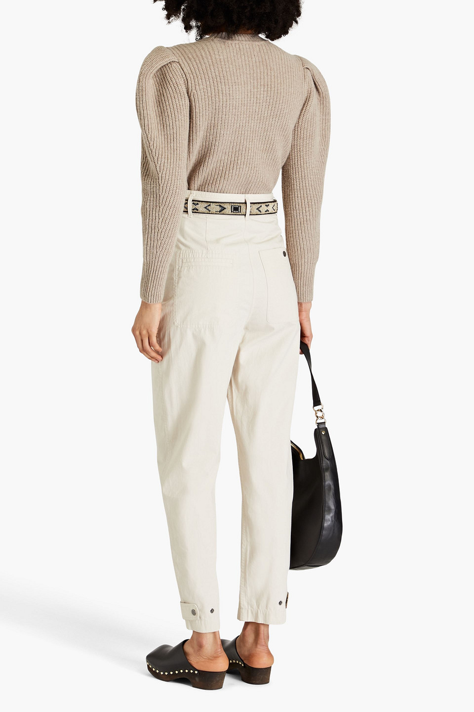 Isabel Marant Étoile Rowina Karottenhose Aus Baumwoll-canvas Mit Falten In Naturfarben