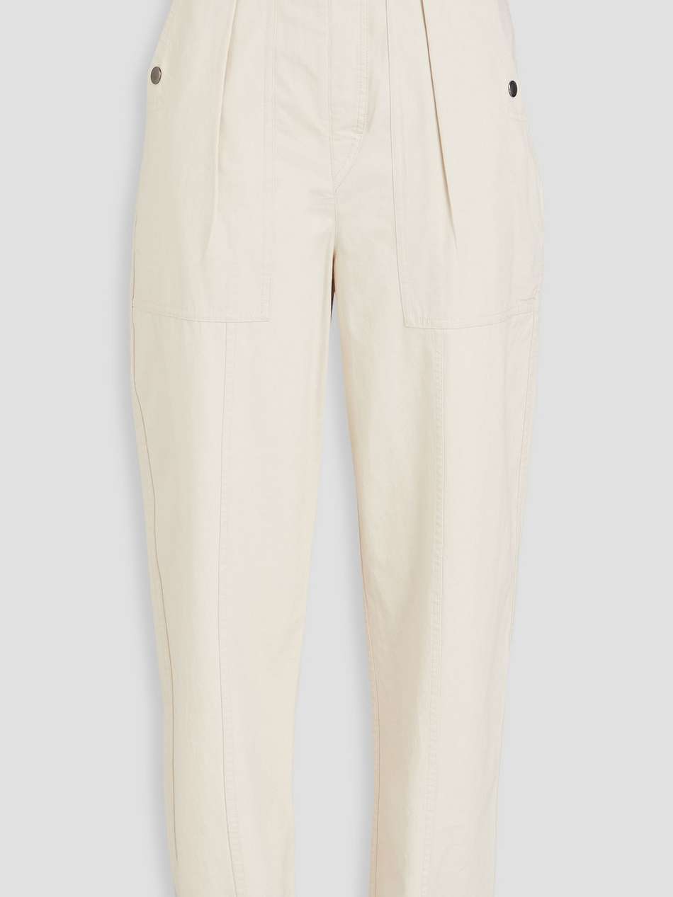 rowina pleated cotton-canvas tapered pants