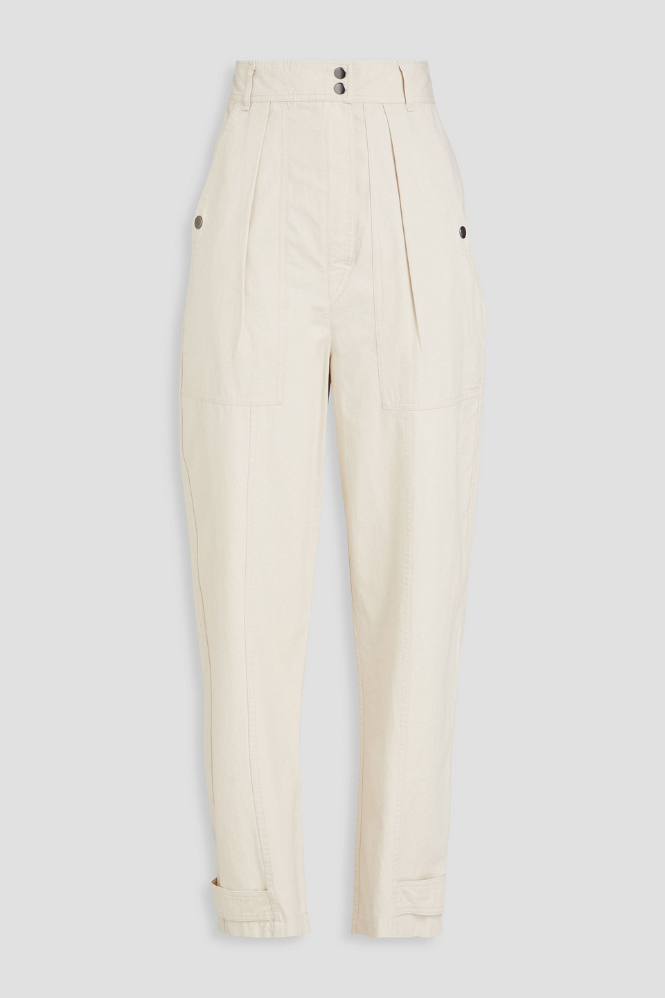 Isabel Marant Étoile Rowina Karottenhose Aus Baumwoll-canvas Mit Falten In Naturfarben