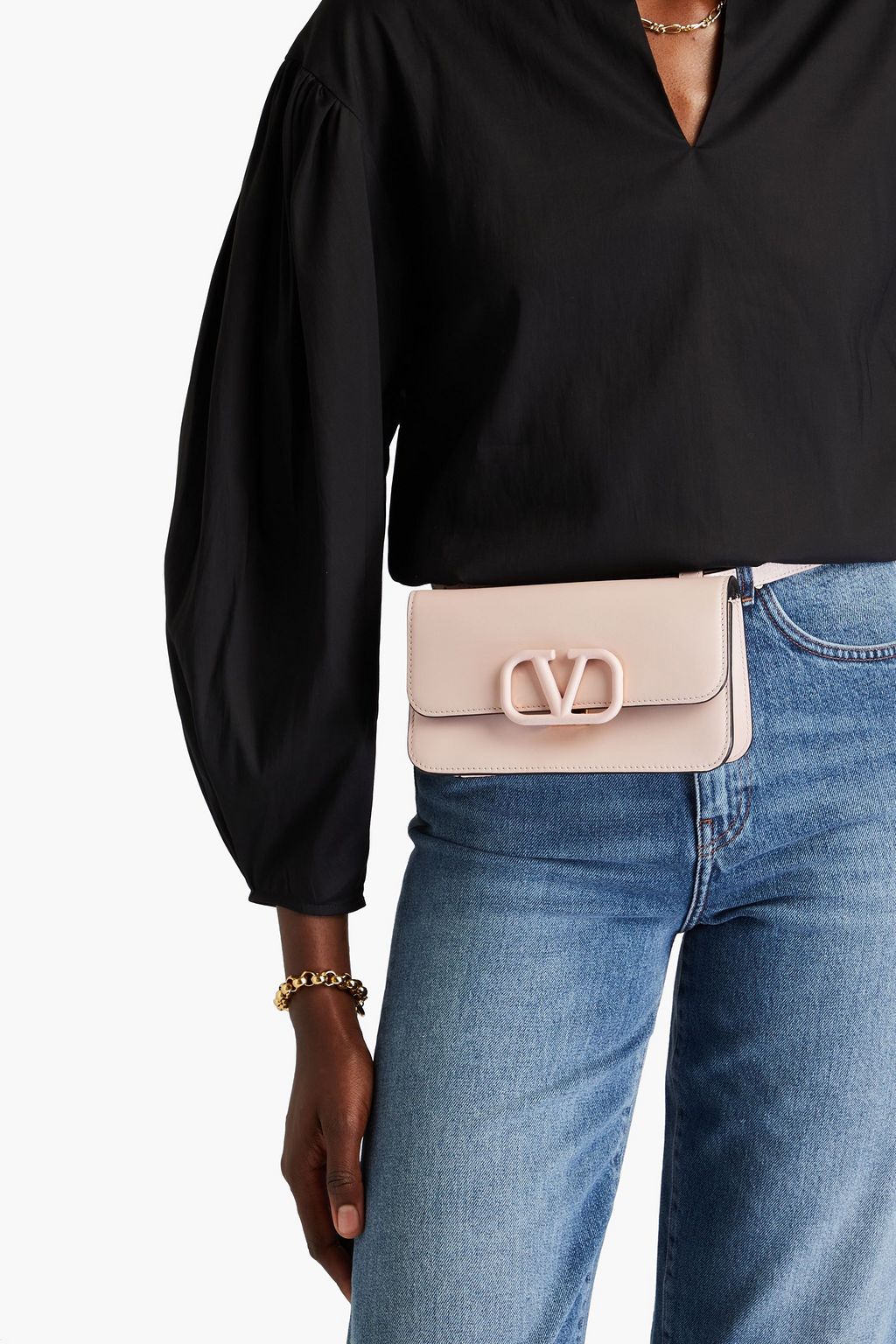 VALENTINO GARAVANI 브이로고 가죽 벨트 백