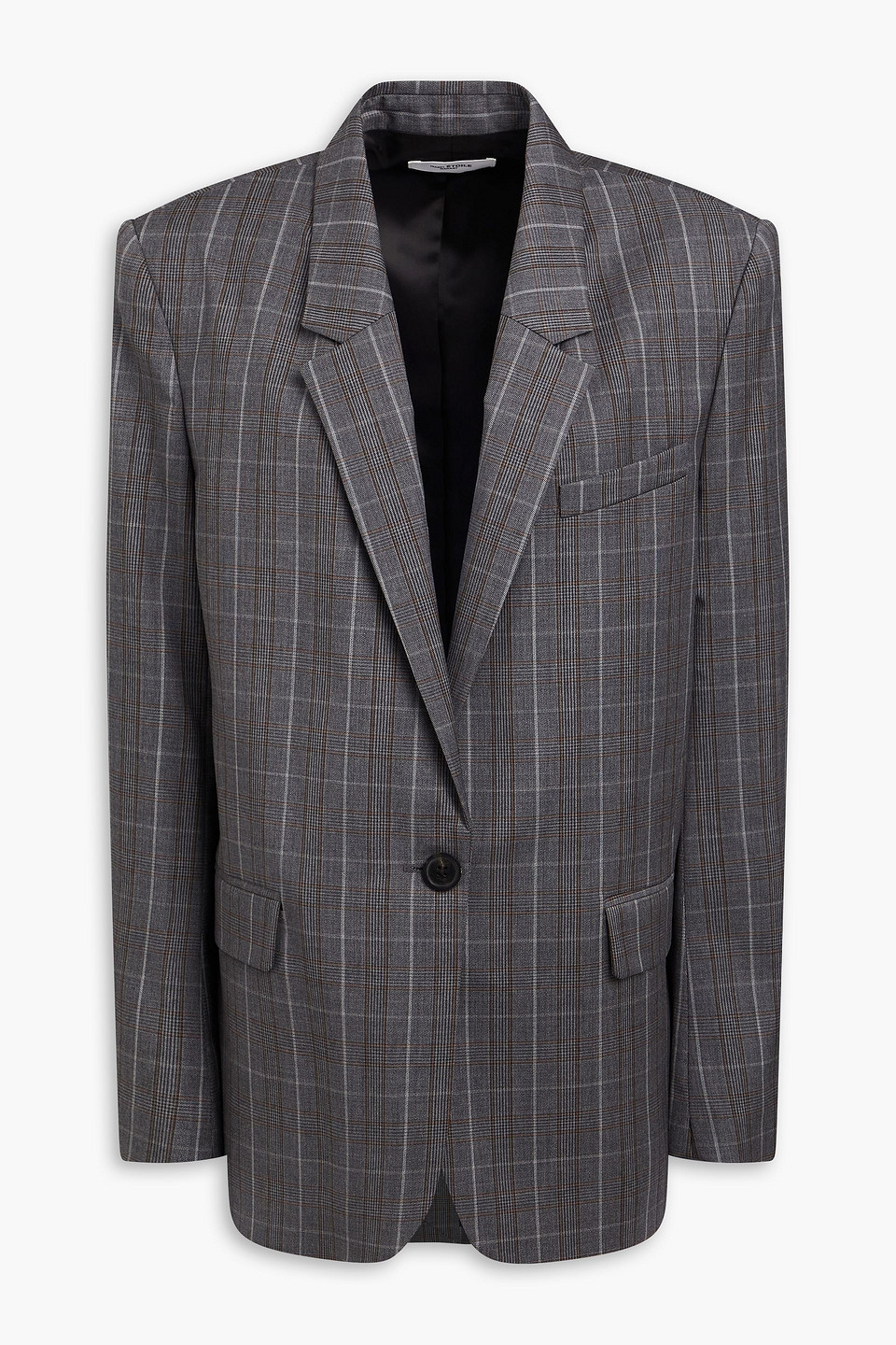 Isabel Marant Étoile Prince Of Wales Checked Wool Blazer In Gray