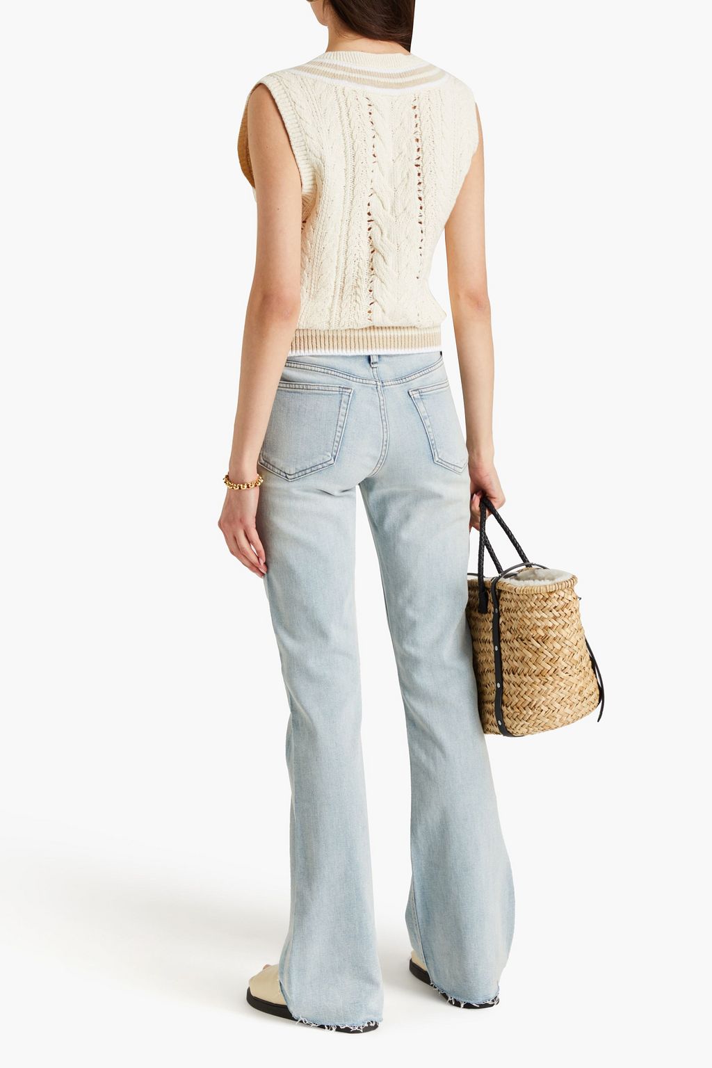 RAG & BONE Cable-knit cotton-blend vest