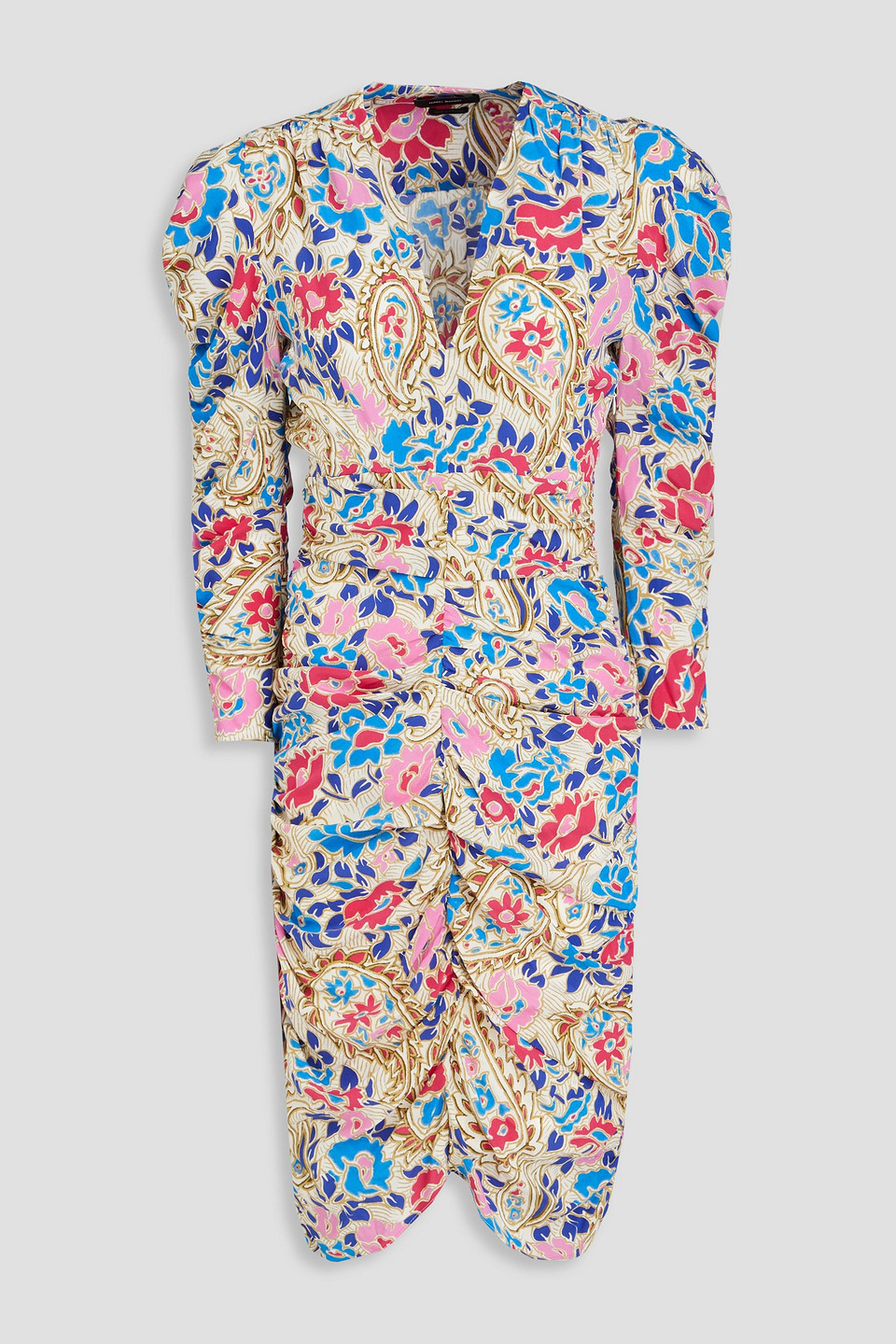Isabel Marant Celine Floral-print Silk-blend Crepe De Chine Dress In Azure
