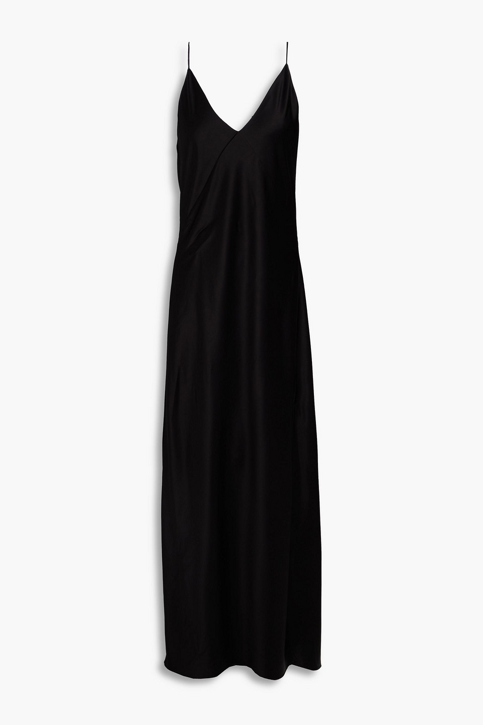 Rag & Bone Satin Maxi Slip Dress In Black