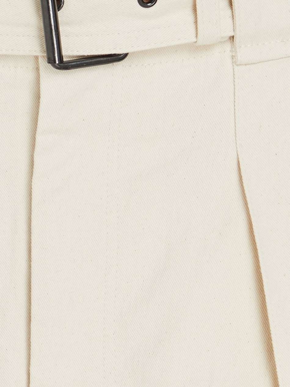 delilaz belted pleated cotton-twill shorts