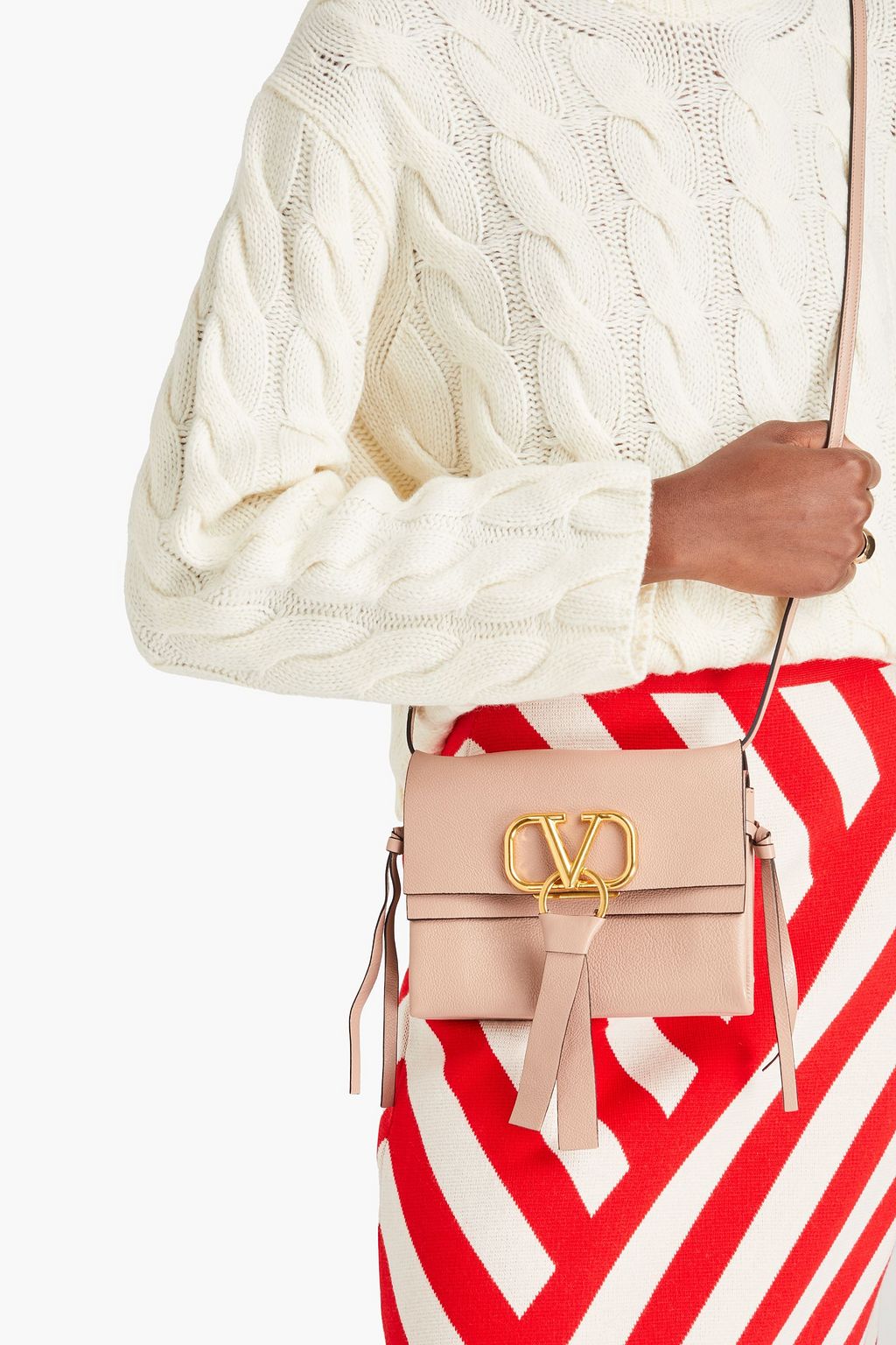 VALENTINO GARAVANI VRING pebbled-leather cross-body bag