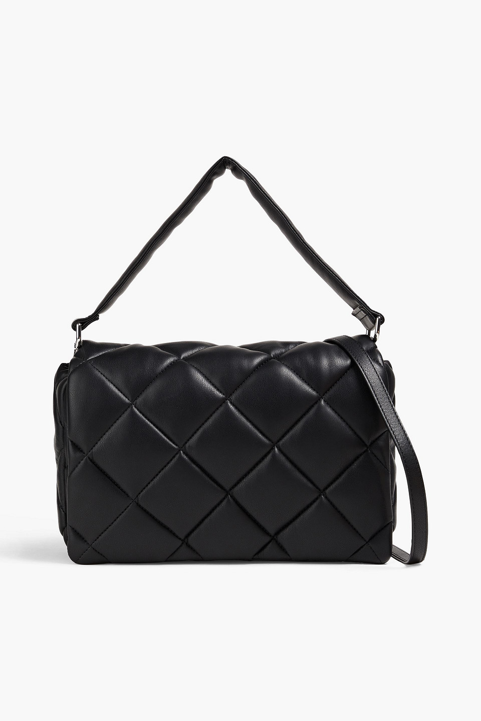 Stand Studio Wanda Mini Quilted Faux-leather Clutch In Black