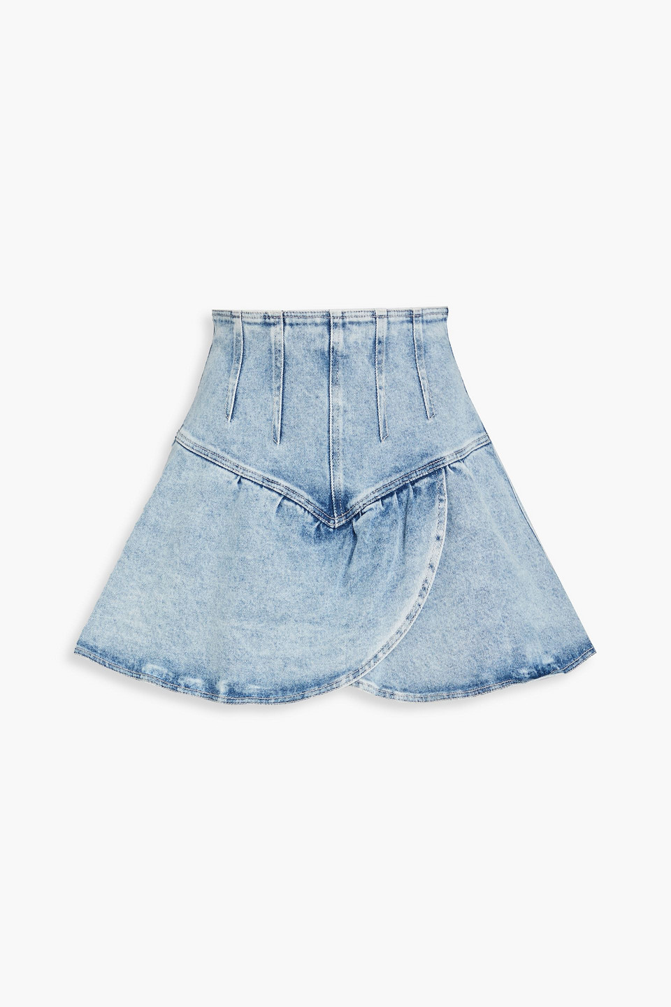 Isabel Marant Dimenia Wrap-effect Denim Mini Skirt In Hellblauer Denim
