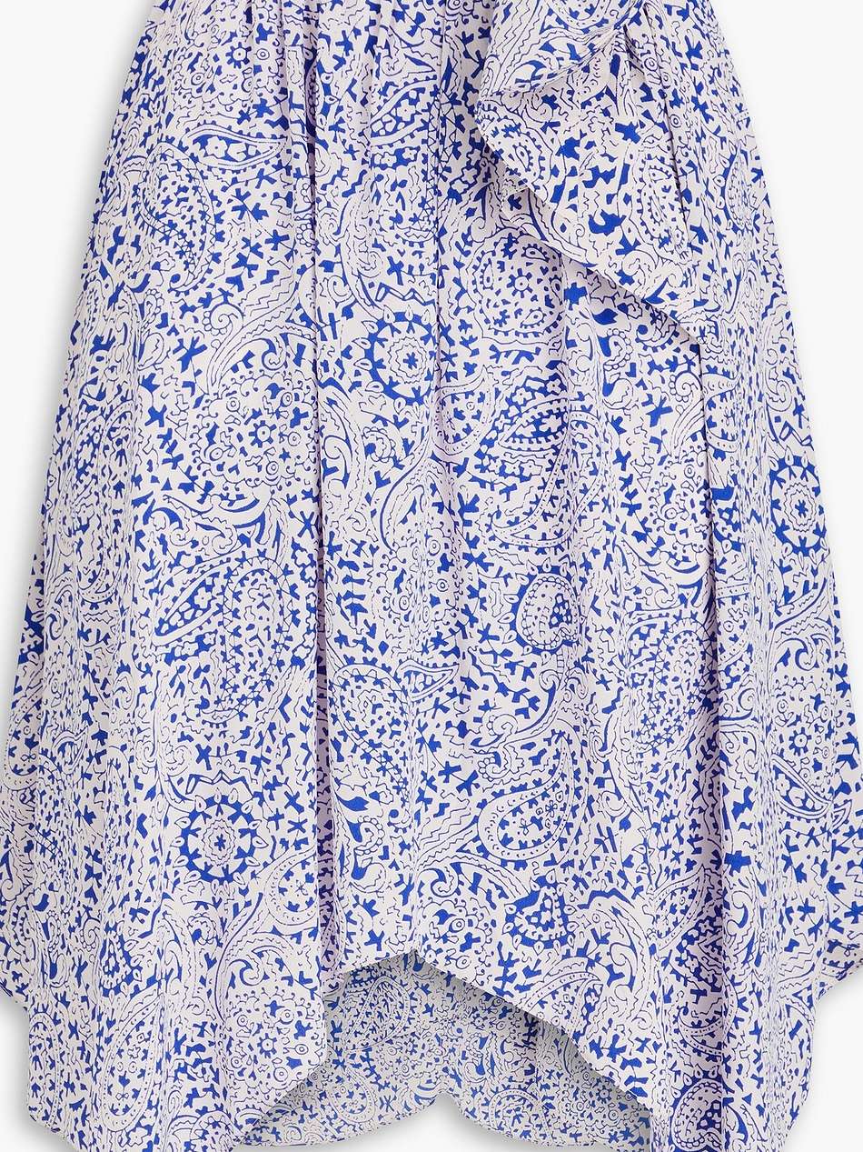 cliroza paisley-print silk crepe de chine skirt