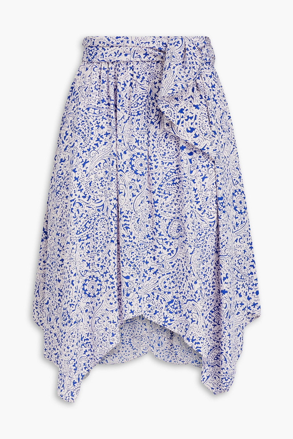 Isabel Marant Cliroza Paisley-print Silk Crepe De Chine Skirt In Blau