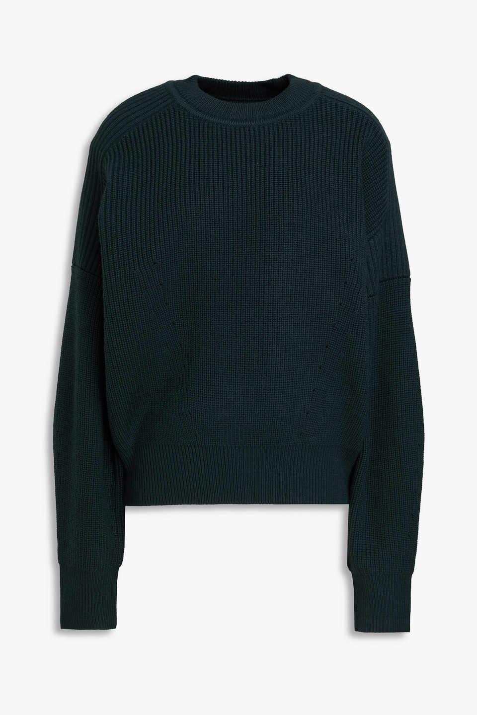 Isabel Marant Étoile Ribbed Merino Wool Jumper In Dunkelgrün