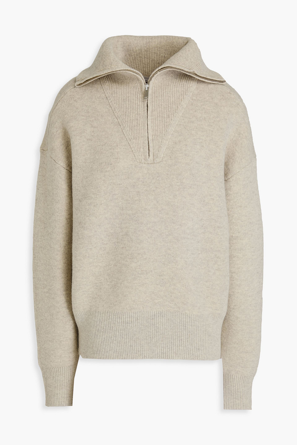 Isabel Marant Étoile Lewin Pullover Aus Einer Wollmischung Mit Halblangem Reissverschluss In Beige