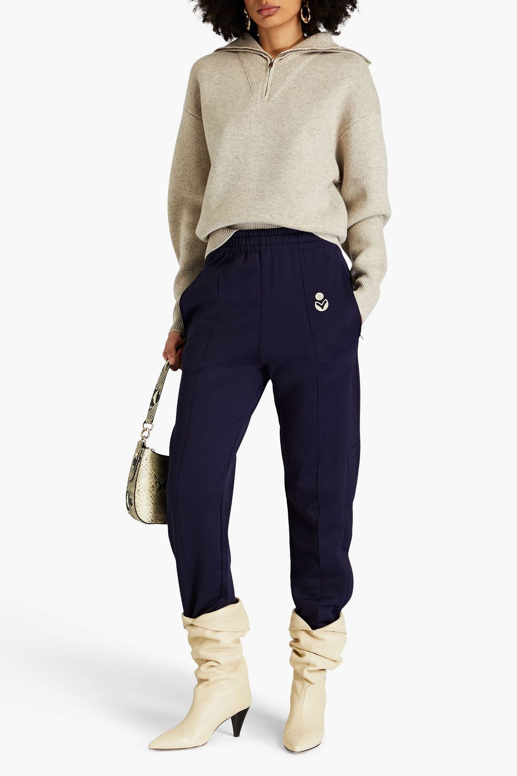 MARANT ÉTOILE Lewin merino wool-blend half-zip sweater