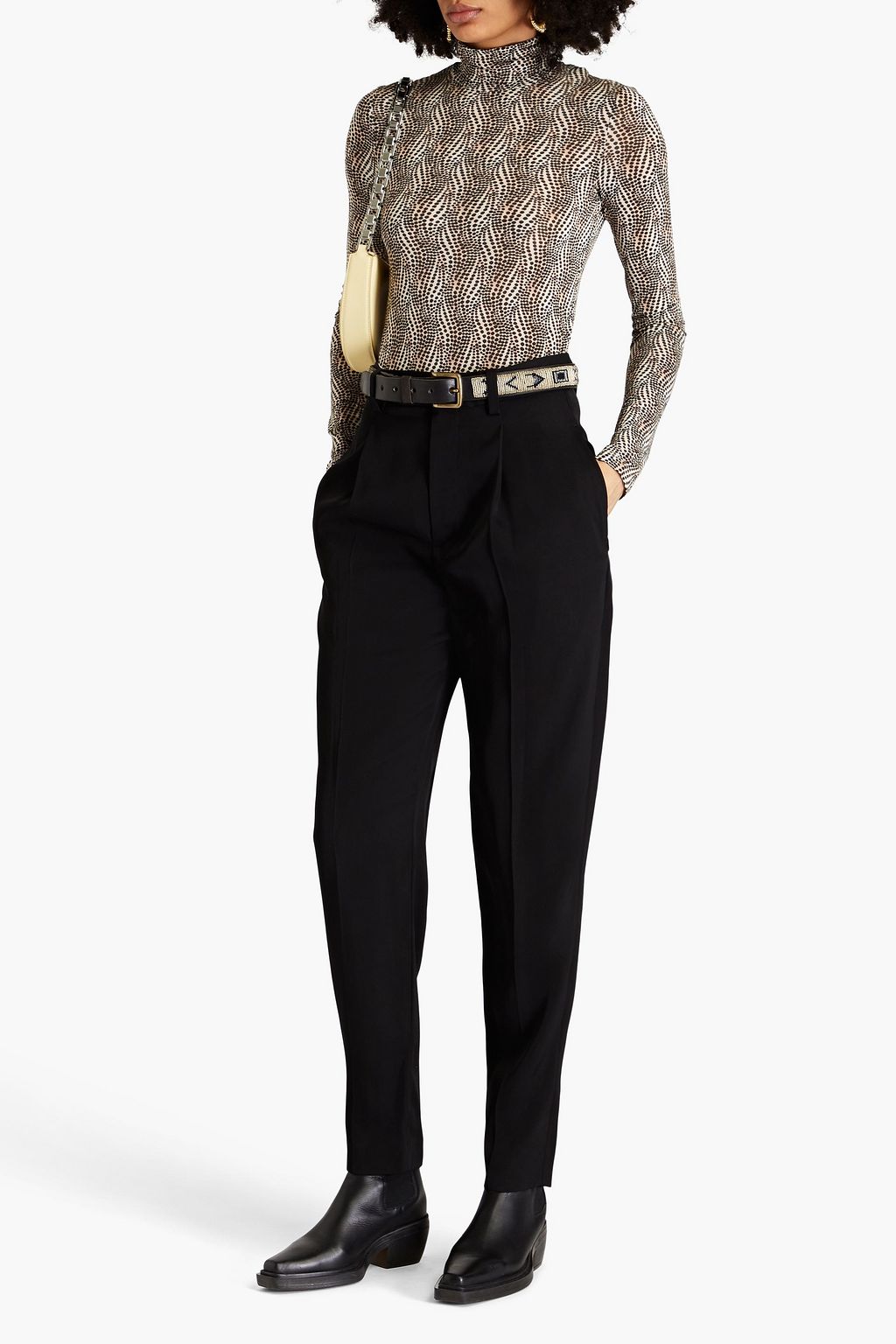 ISABEL MARANT Goyela printed jersey turtleneck top