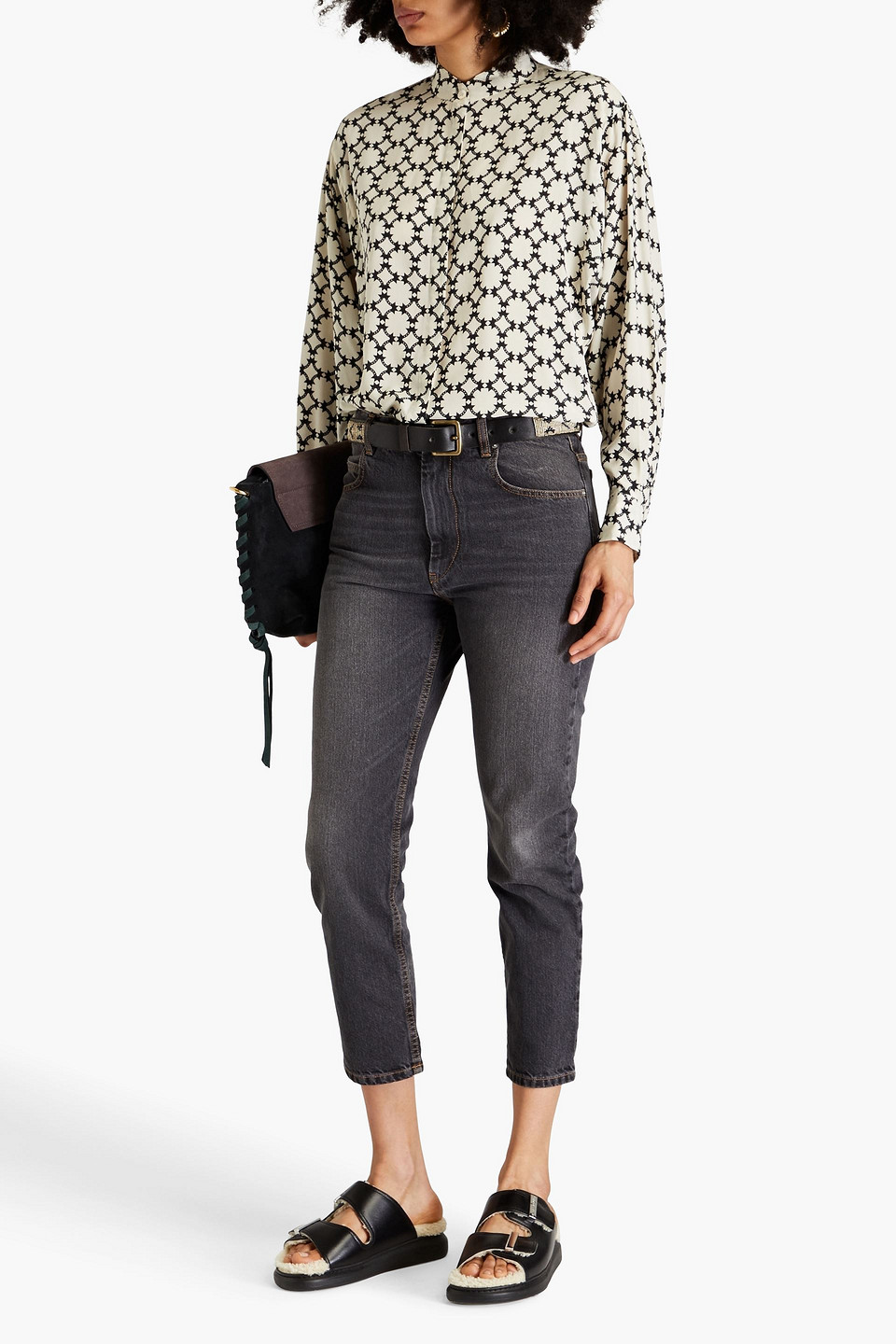 ISABEL MARANT ÉTOILE CROPPED HIGH-RISE TAPERED JEANS