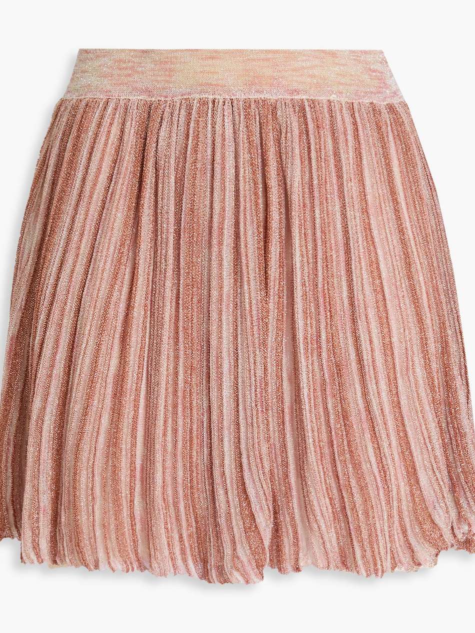 brayton metallic ribbed-knit mini skirt