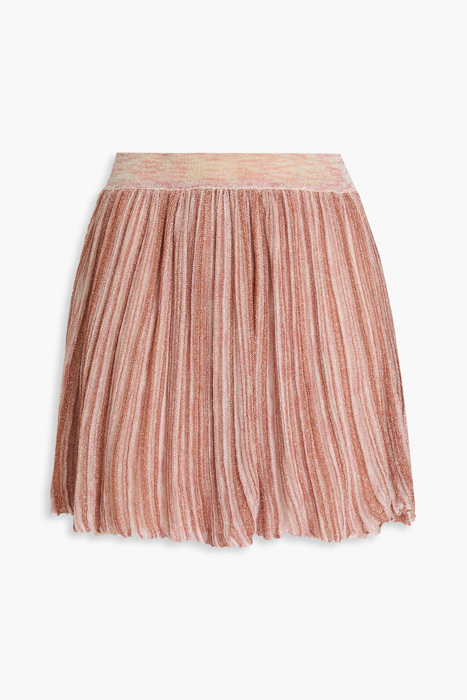 Isabel Marant Brayton Metallic Ribbed-knit Mini Skirt In Altrosa