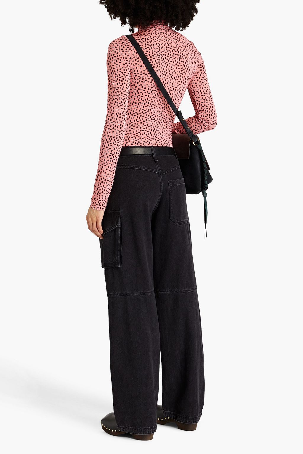 ISABEL MARANT 프린트 저지 터틀넥 탑