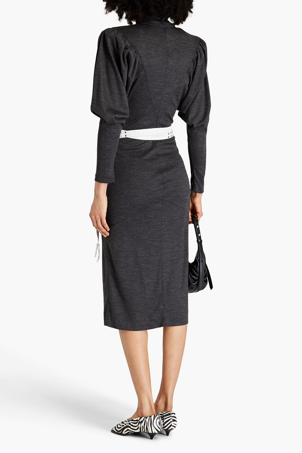 ISABEL MARANT GENIA WOOL-JERSEY TURTLENECK MIDI DRESS