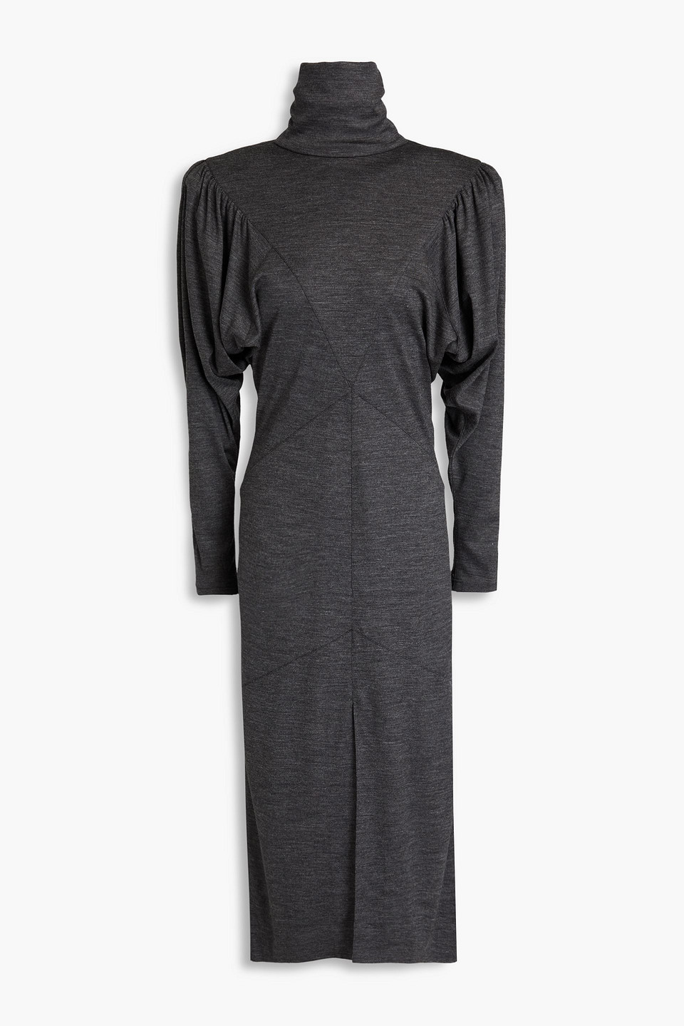 Isabel Marant Genia Wool-jersey Turtleneck Midi Dress In Anthrazit