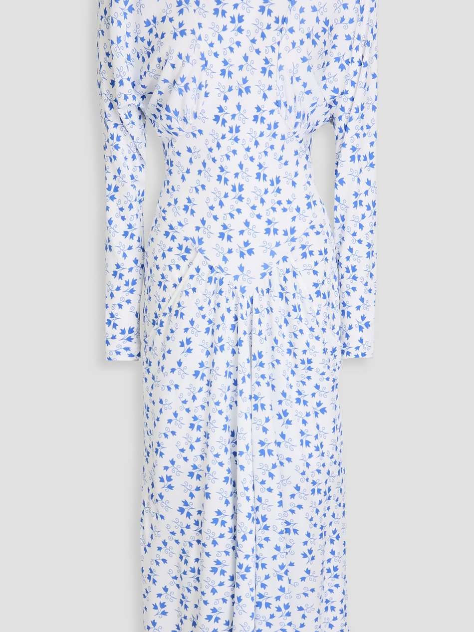 telky floral-print stretch-crepe midi dress