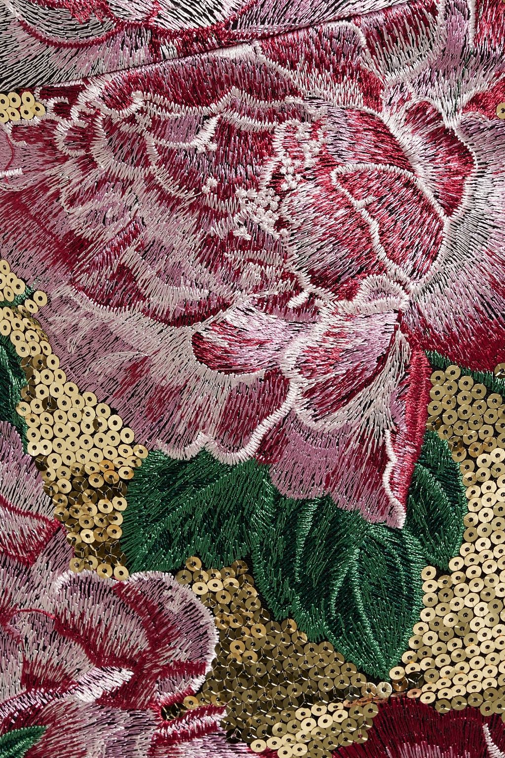 MARCHESA NOTTE فستان قصير بدون حمّالات من التول المزيّن