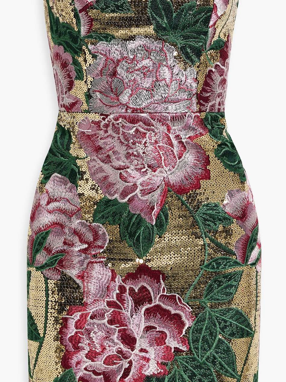 strapless embellished tulle mini dress