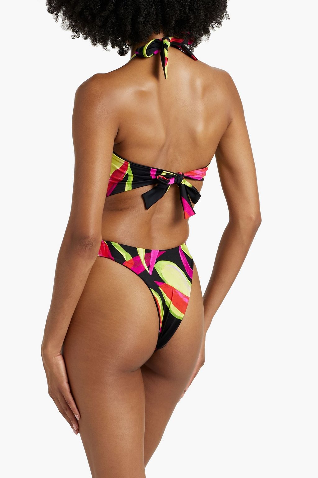 LOUISA BALLOU Ring-embellished floral-print swimsuit