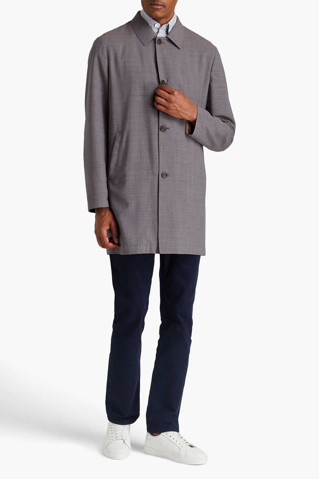 CANALI Reversible wool raincoat