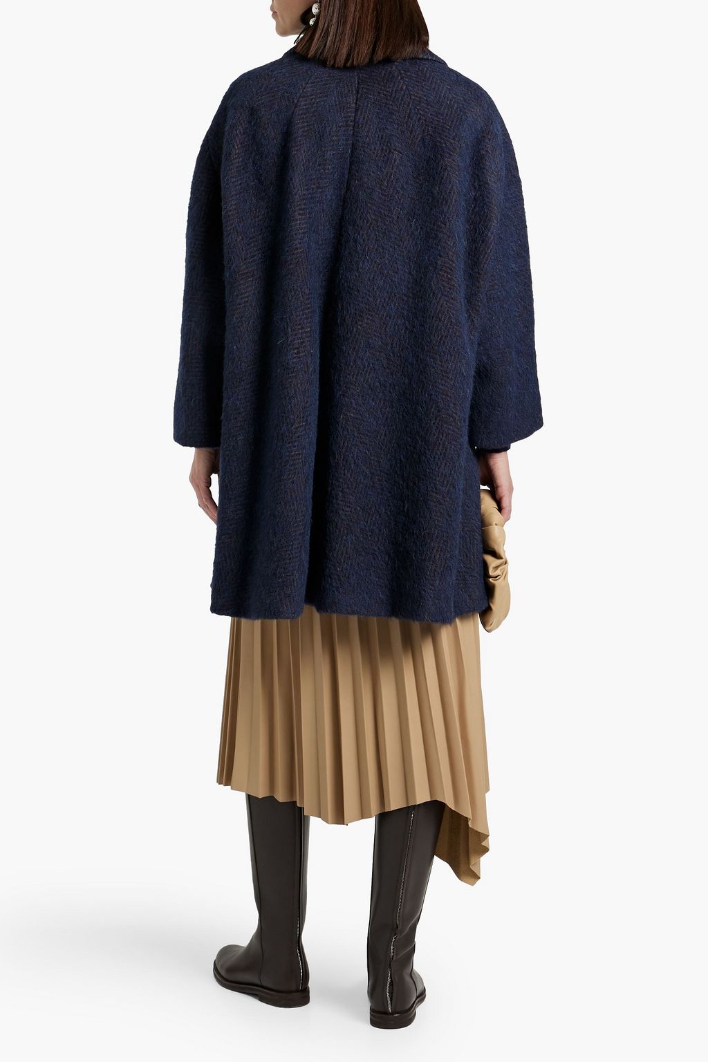 REDVALENTINO Herringbone brushed-felt coat