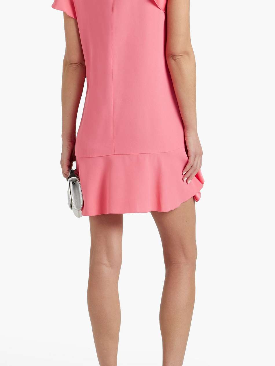pussy-bow ruffled satin-crepe mini dress
