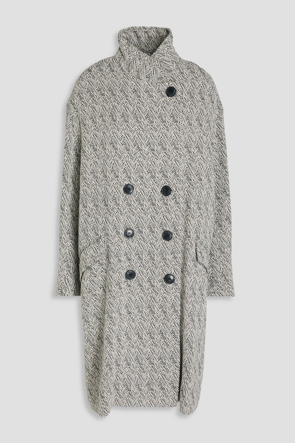 Marant Étoile Double-breasted wool-blend herringbone coat