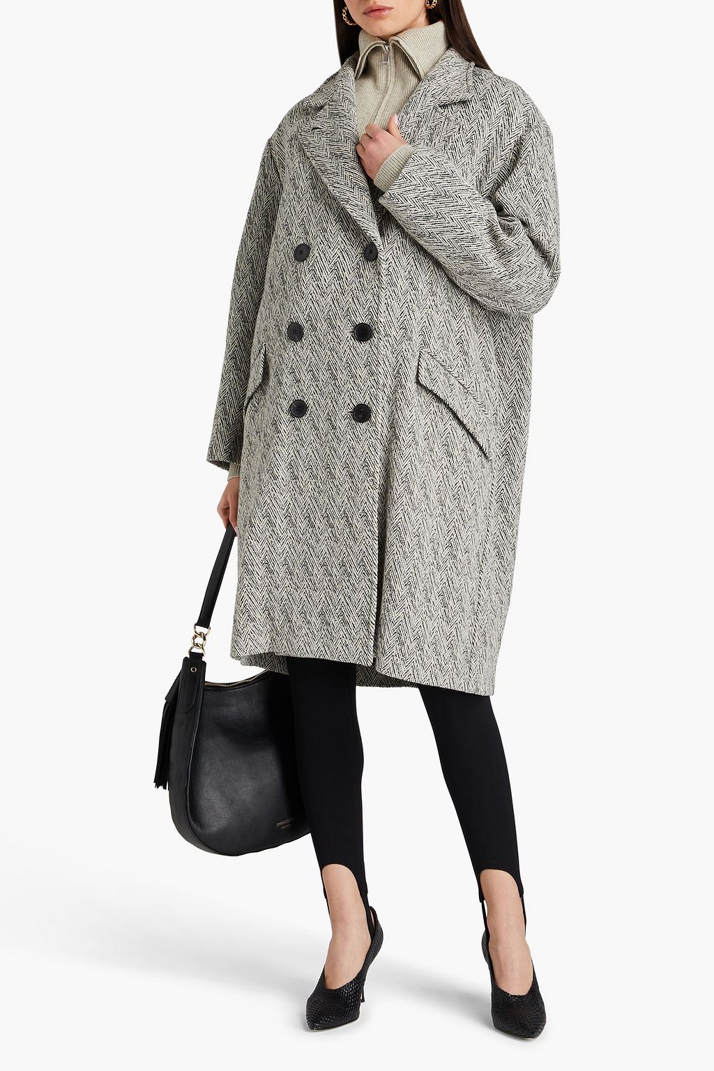 MARANT ÉTOILE Double-breasted wool-blend herringbone coat