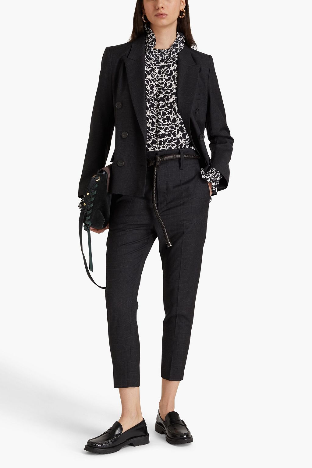 MARANT ÉTOILE Noah Prince of Wales checked wool-crepe tapered pants