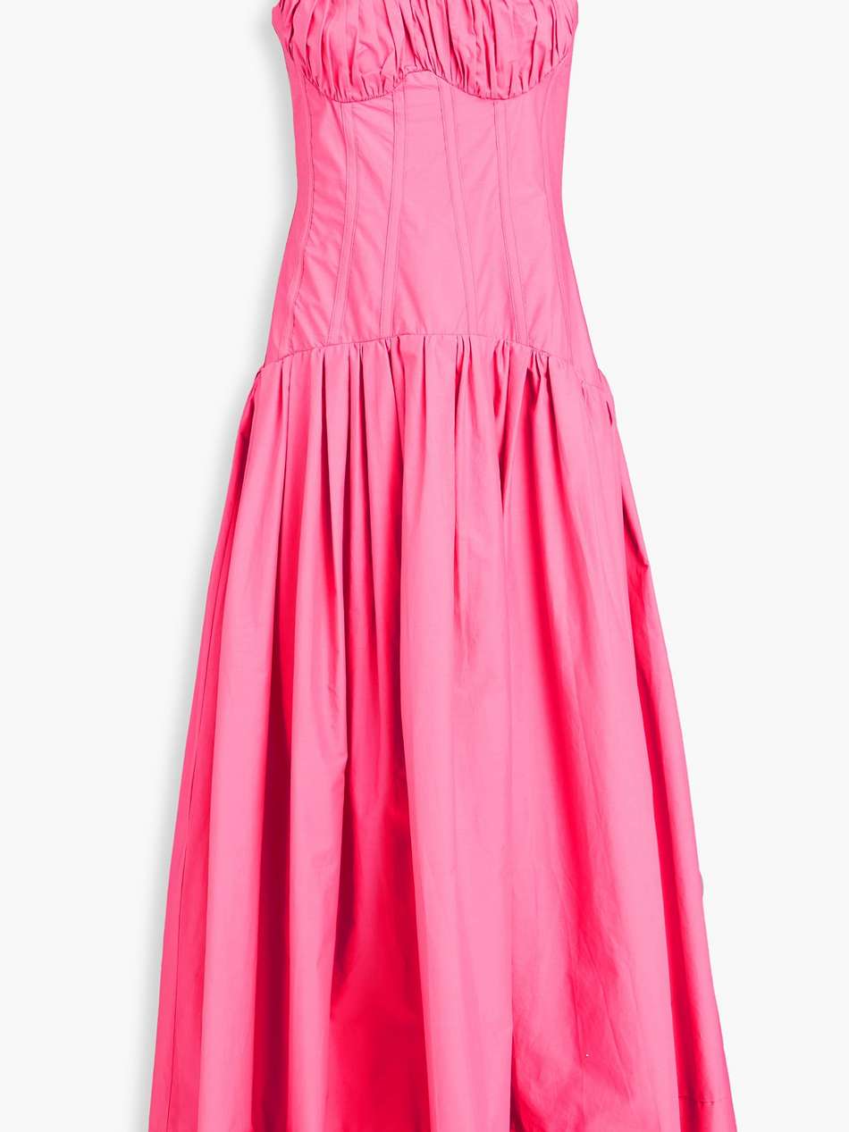 dolma gathered cotton maxi dress