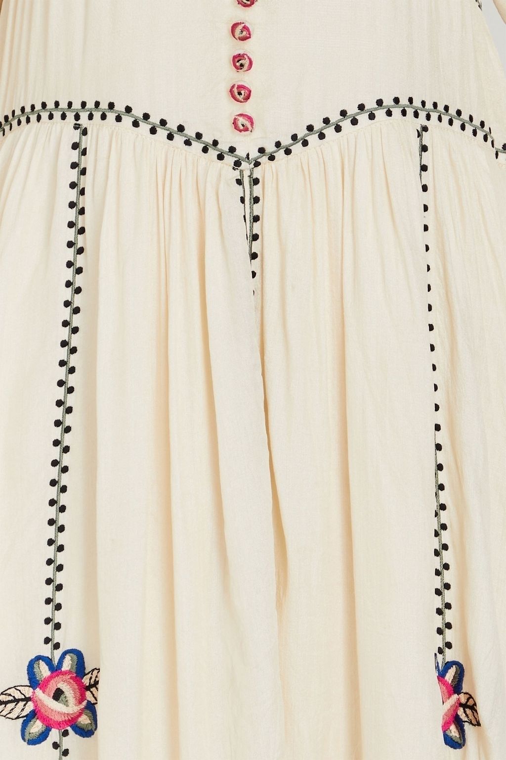 ISABEL MARANT Moyrae embroidered silk-satin crepe maxi dress