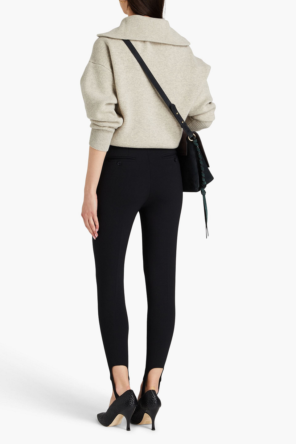 Isabel Marant Stretch-crepe Stirrup Skinny Pants In Schwarz