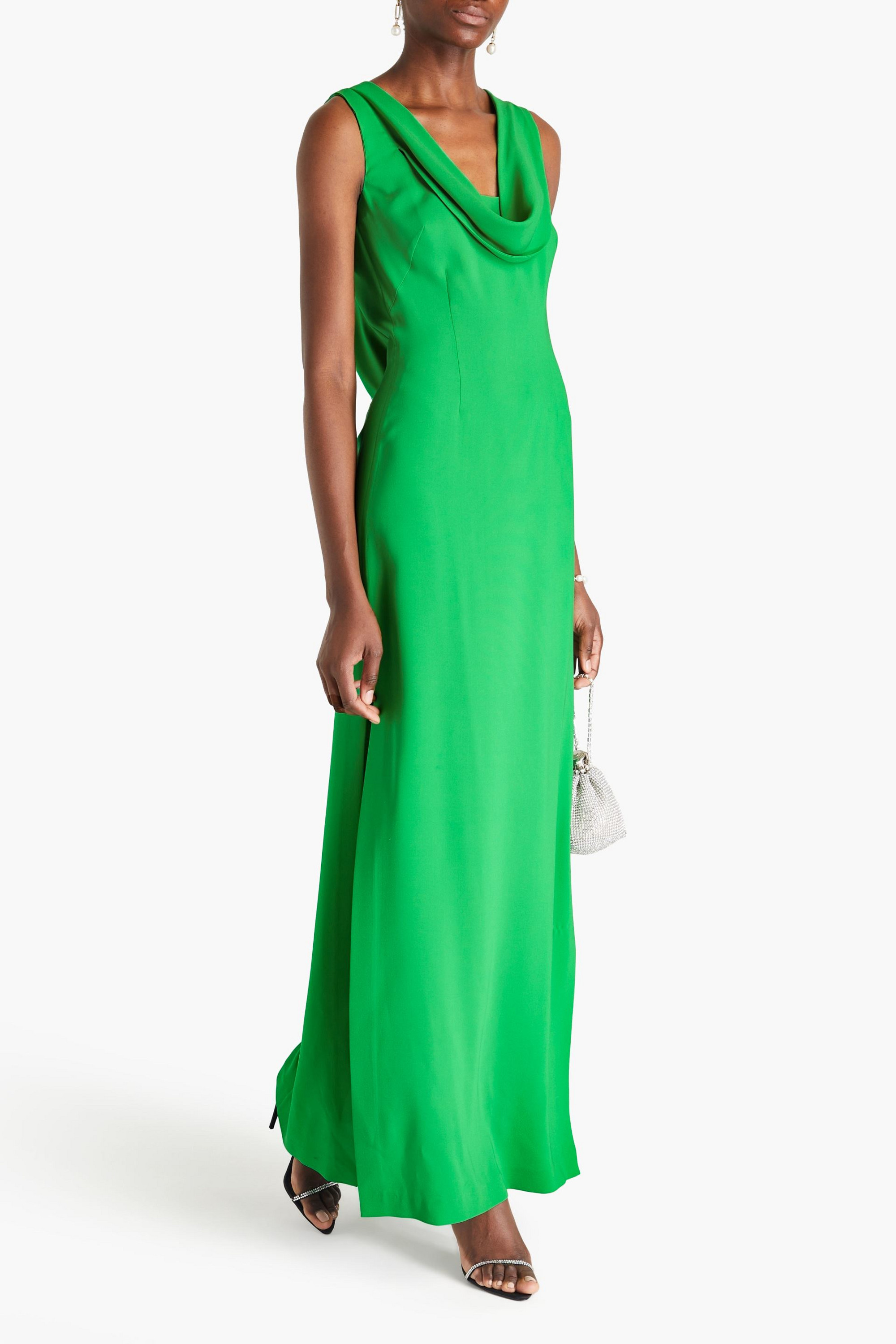 Oscar de la Renta Draped silk-blend crepe gown