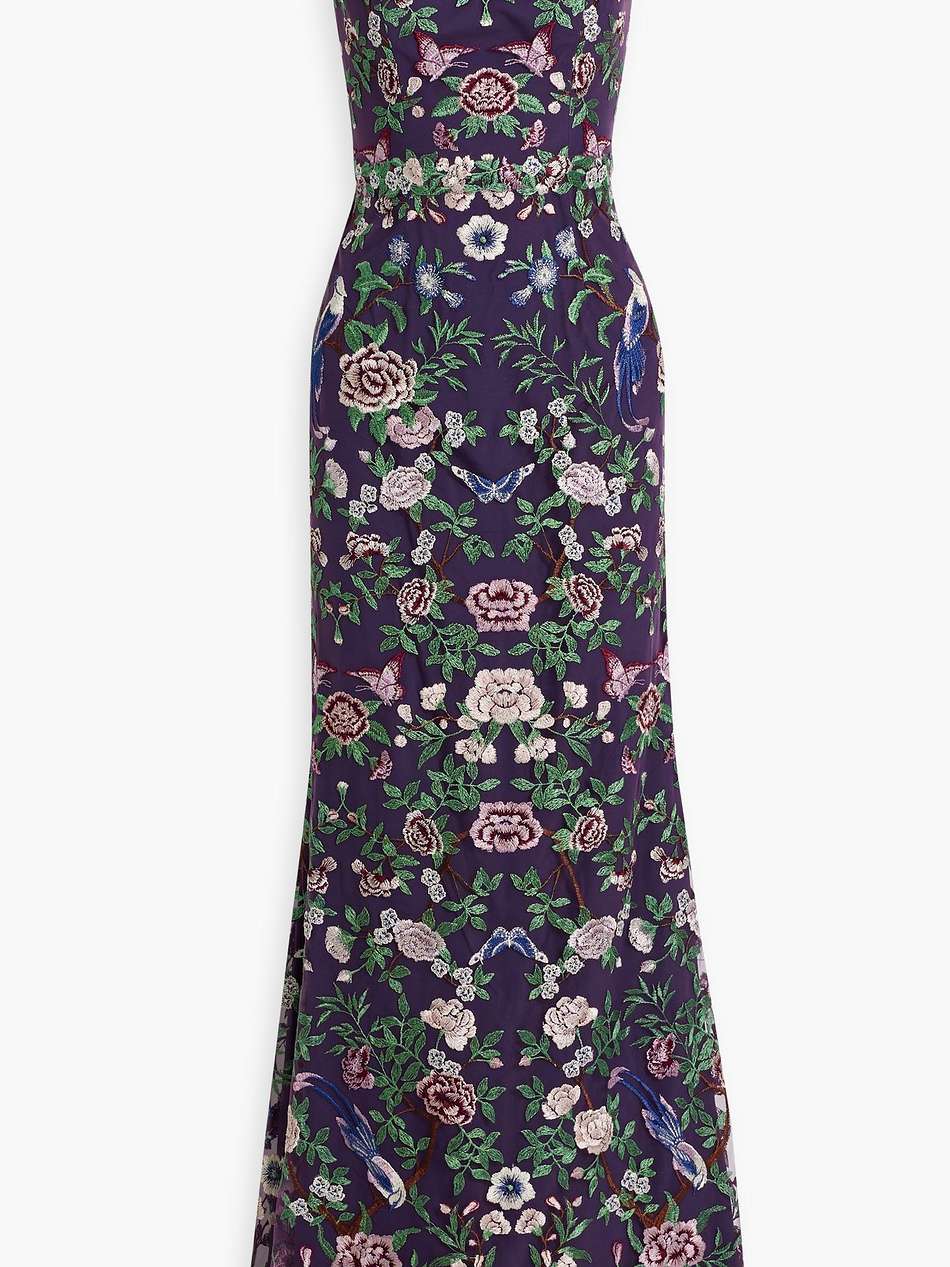 embroidered tulle gown