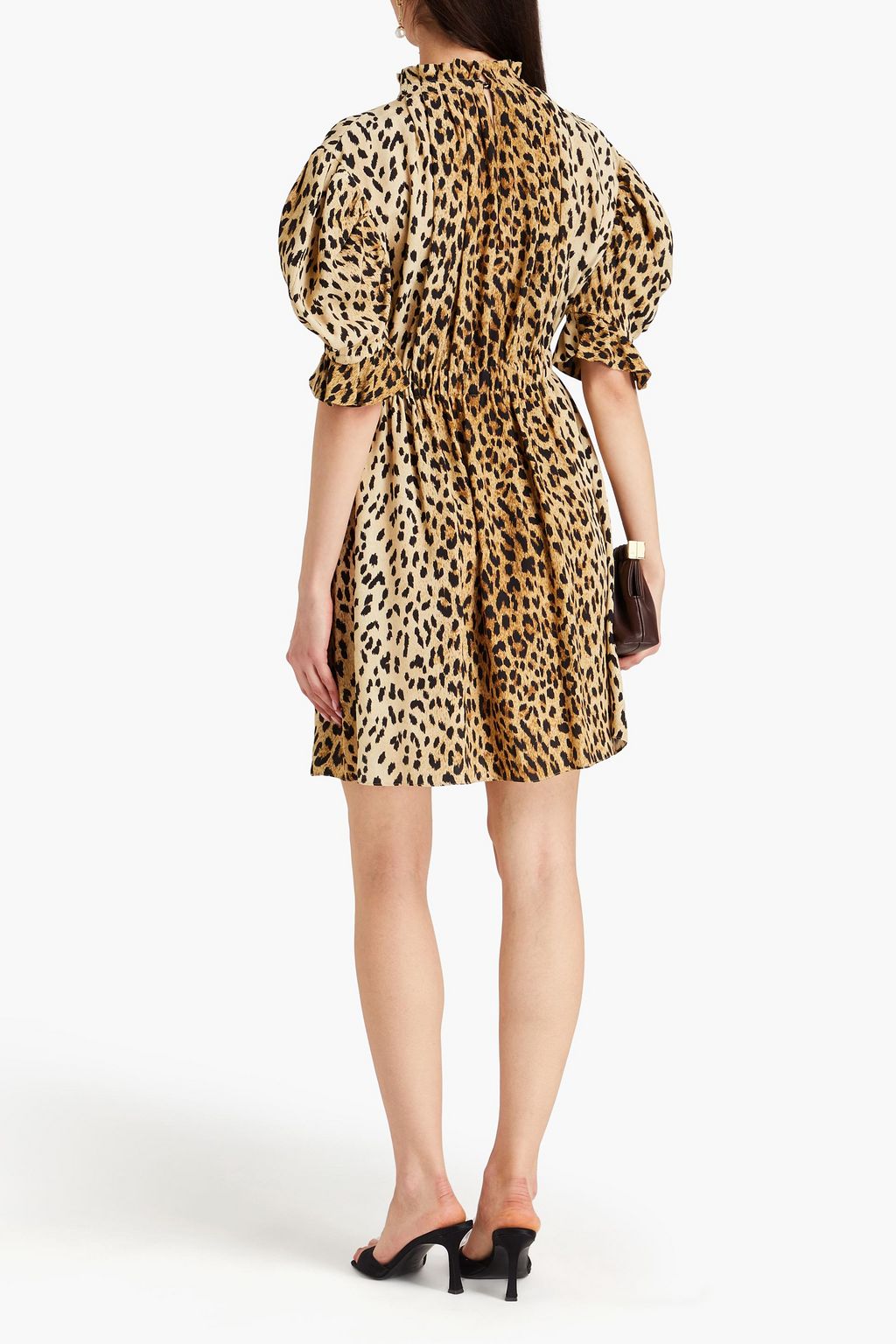 VALENTINO GARAVANI Leopard-print silk crepe de chine mini dress